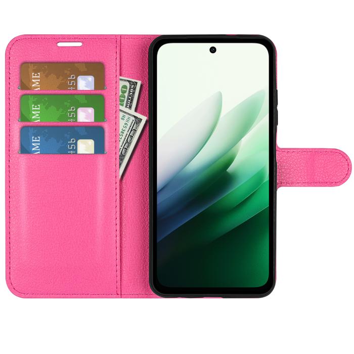 Bild 5,  Xiaomi Redmi 15 Fodral Litchi Läder Rosa - Teknikhallen.se