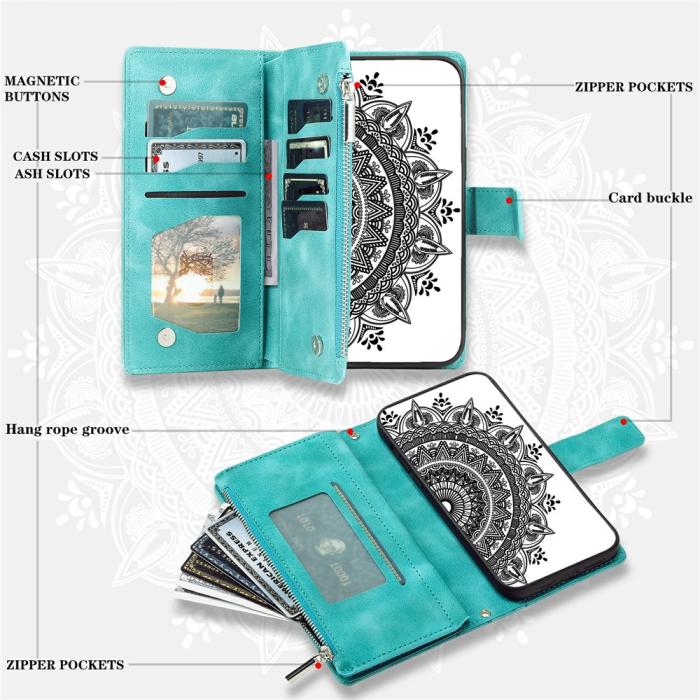 Bild 5,  Xiaomi Redmi 15 Fodral Mandala Läder Grön - Teknikhallen.se