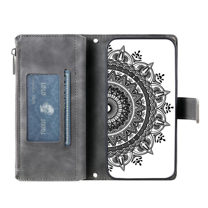Bild 2,  Xiaomi Redmi 15 Fodral Mandala Läder Grå - Teknikhallen.se