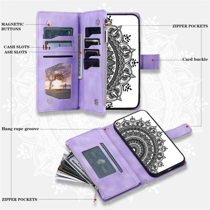 Bild 4,  Xiaomi Redmi 15 Fodral Mandala Läder Lila - Teknikhallen.se
