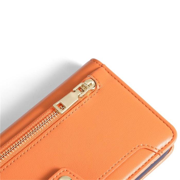 Bild 6,  Xiaomi Redmi 15C Fodral Läder Multifunktionellt Orange - Teknikhallen.se