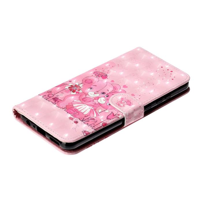 Bild 4,  Xiaomi Redmi 15C Fodral Med Tryck Rosa Björnar - Teknikhallen.se