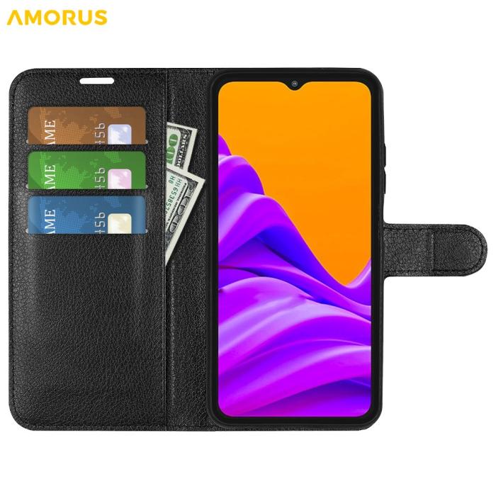Bild 2, AMORUS AMORUS Samsung Galaxy Xcover 7 Pro Fodral Litchi Läder Svart - Teknikhallen.se