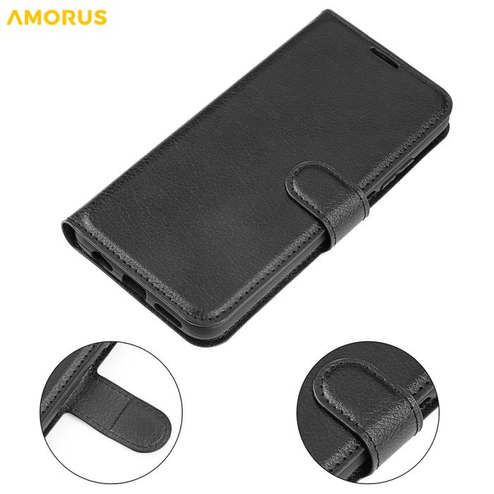 Bild 6, AMORUS AMORUS Samsung Galaxy Xcover 7 Pro Fodral Litchi Läder Svart - Teknikhallen.se