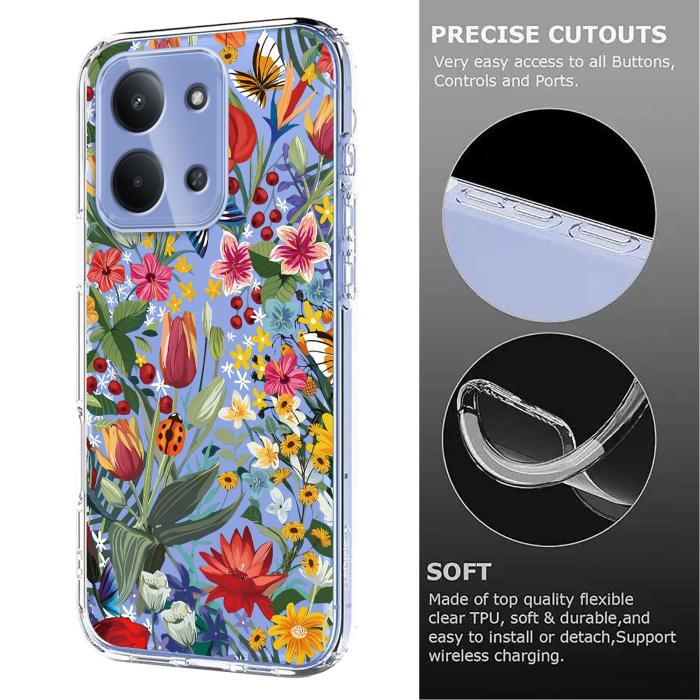Bild 6,  Xiaomi Redmi 15C Skal Med Tryck Blommor - Teknikhallen.se