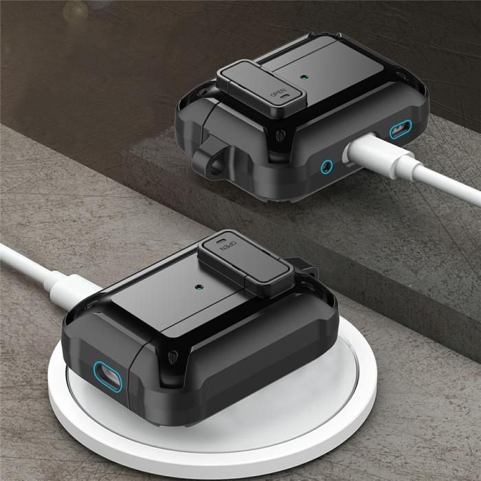 Bild 2,  AirPods Pro 3 Skal Shockproof Hybrid Armor Blå - Teknikhallen.se