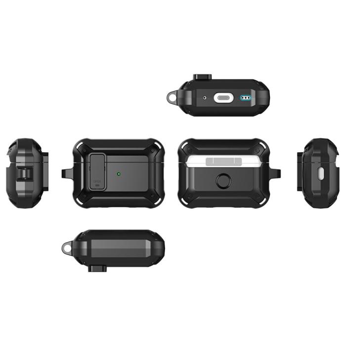 Bild 6,  AirPods Pro 3 Skal Shockproof Hybrid Armor Blå - Teknikhallen.se