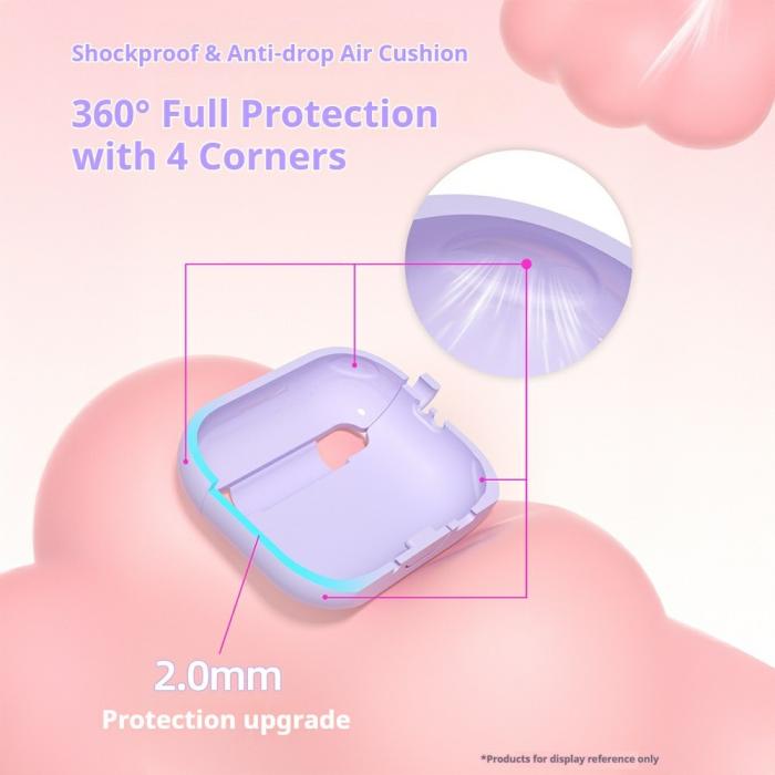 Bild 4,  AirPods Pro 3 Skal Med Blommigt Tryck Silikon Lila - Teknikhallen.se