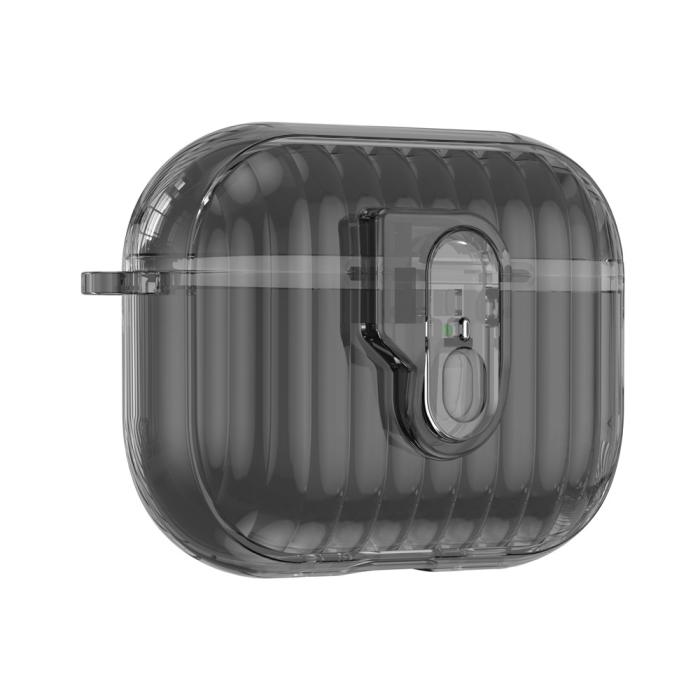 Bild 2,  AirPods Pro 3 Skal Hybrid Shell Texture Tonad Svart - Teknikhallen.se