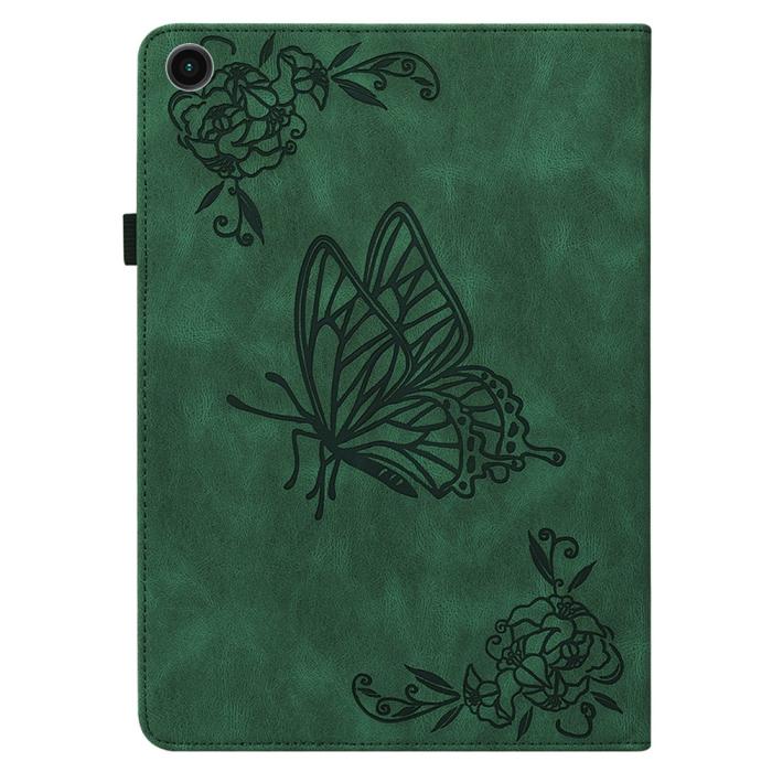 Bild 5,  Samsung Galaxy Tab A11 / A9 Fodral Butterfly Flower Grön - Teknikhallen.se