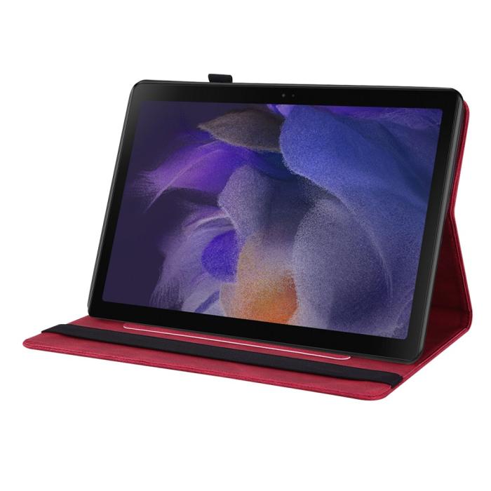 Bild 3,  Samsung Galaxy Tab A11 / A9 Fodral Butterfly Flower Röd - Teknikhallen.se