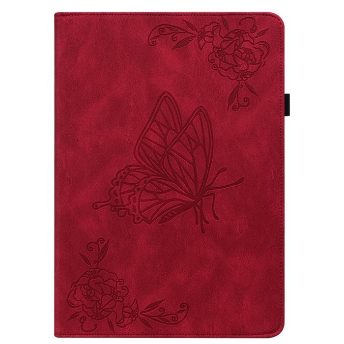 Bild 6,  Samsung Galaxy Tab A11 / A9 Fodral Butterfly Flower Röd - Teknikhallen.se