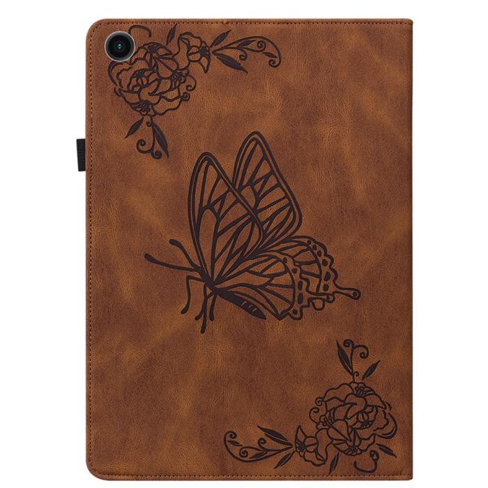 Bild 5,  Samsung Galaxy Tab A11 / A9 Fodral Butterfly Flower Brun - Teknikhallen.se