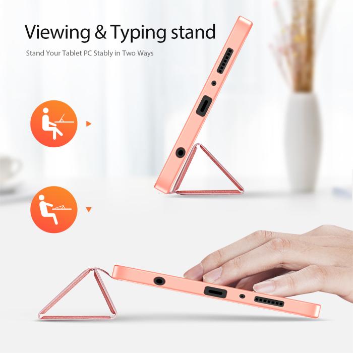 Bild 2, DUX DUCIS DUX DUCIS Galaxy Tab A11 / A9 Fodral DOMO Tri-Fold Rosa - Teknikhallen.se