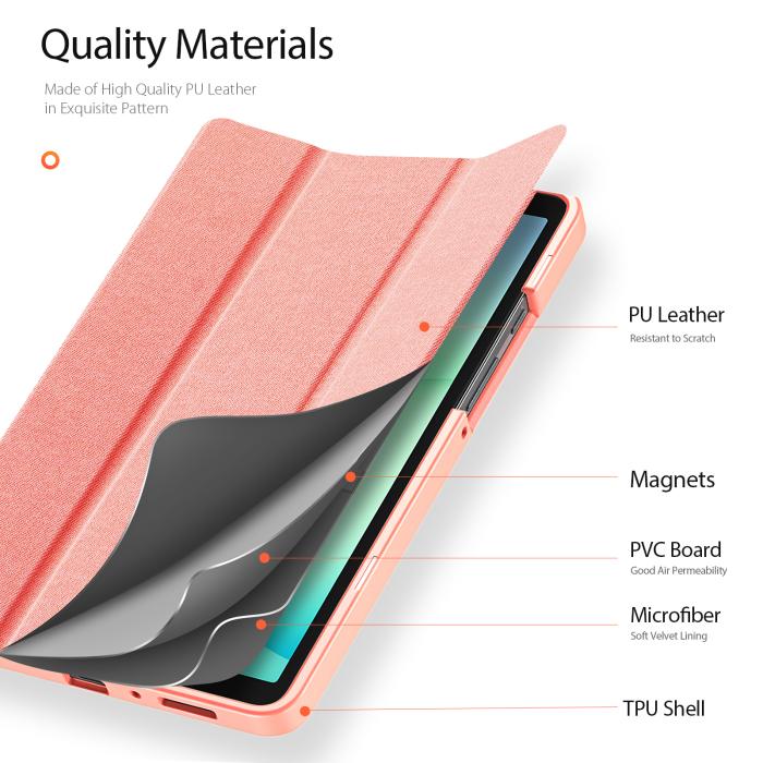 Bild 5, DUX DUCIS DUX DUCIS Galaxy Tab A11 / A9 Fodral DOMO Tri-Fold Rosa - Teknikhallen.se