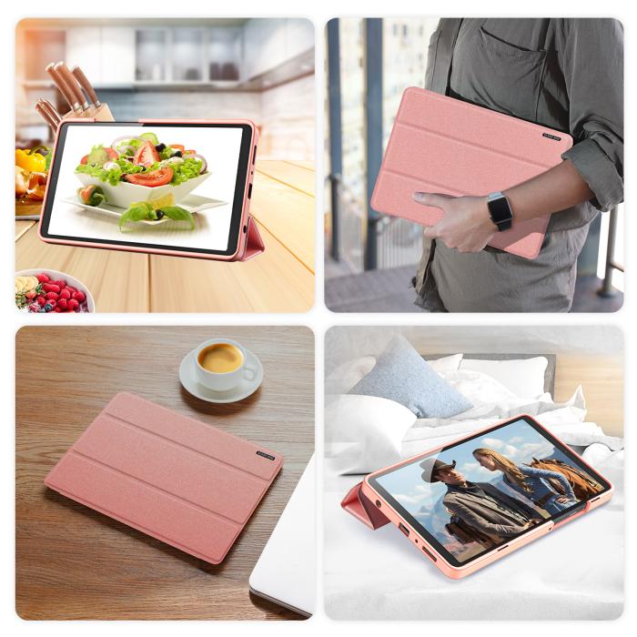 Bild 6, DUX DUCIS DUX DUCIS Galaxy Tab A11 / A9 Fodral DOMO Tri-Fold Rosa - Teknikhallen.se