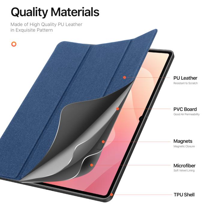 Bild 5, DUX DUCIS DUX DUCIS Galaxy Tab S11 Ultra Fodral DOMO Tri-Fold Blå - Teknikhallen.se