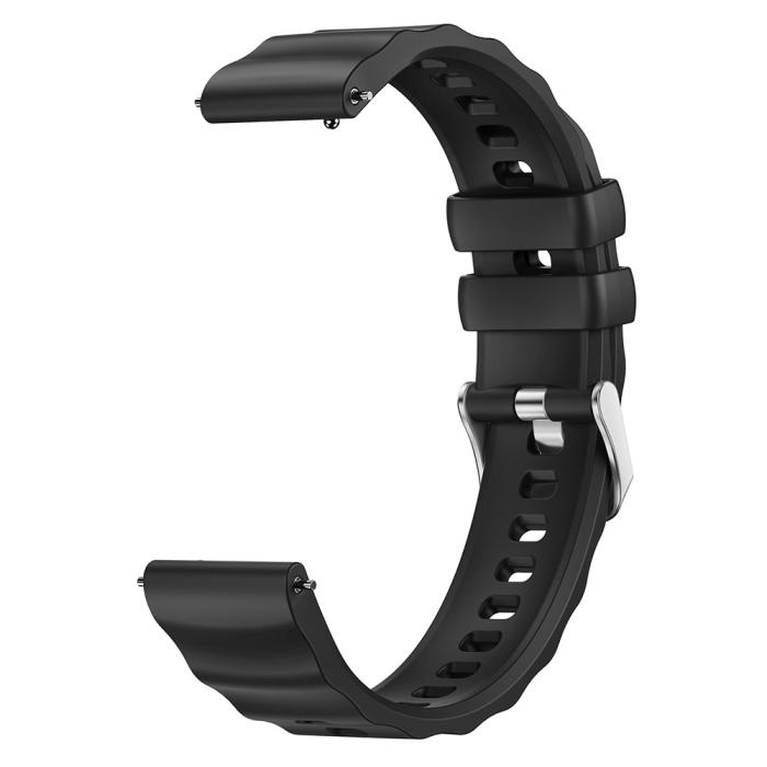 Bild 2,  Klockarmband 18 mm Quick Release Wave Silikon Svart - Teknikhallen.se