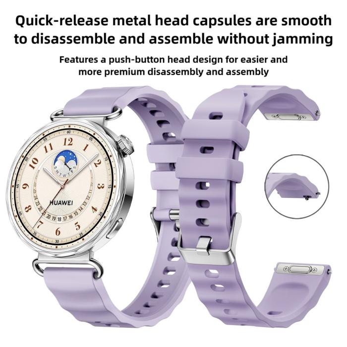 Bild 4,  Klockarmband 18 mm Quick Release Wave Silikon Svart - Teknikhallen.se