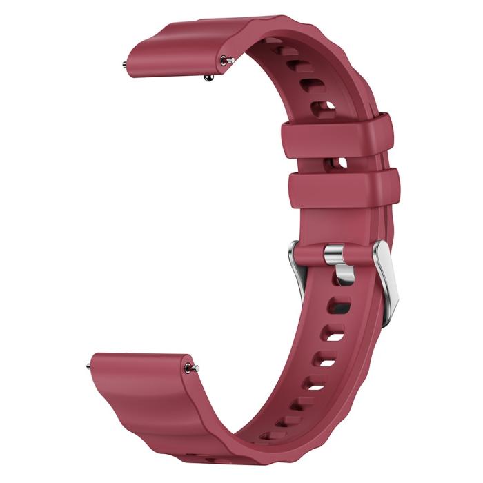 Bild 2,  Klockarmband 18 mm Quick Release Wave Silikon Vinröd - Teknikhallen.se
