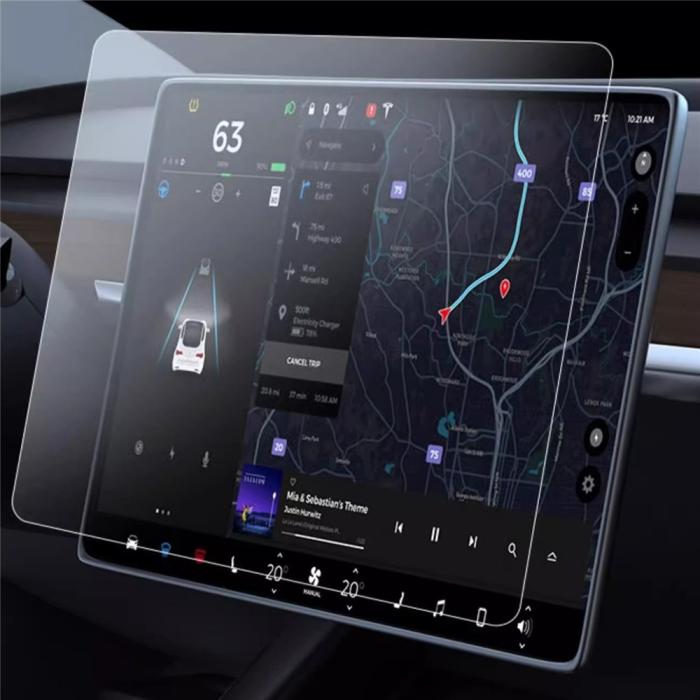 Bild 3,  Tesla Model Y 2025 / Model 3 2025-2023 Skärmskydd Härdat Glas - Teknikhallen.se