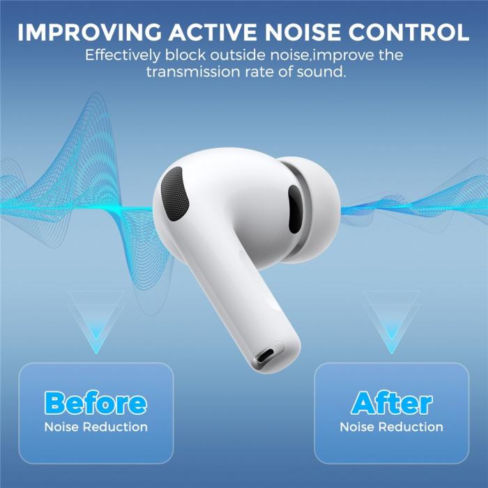 Bild 3, AHASTYLE AHASTYLE 3-PACK AirPods Pro 3 Öronpluggar Silikon Vit - Teknikhallen.se