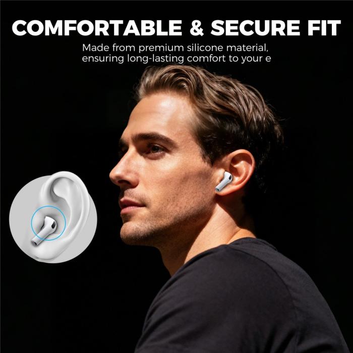 Bild 4, AHASTYLE AHASTYLE 3-PACK AirPods Pro 3 Öronpluggar Silikon Vit - Teknikhallen.se