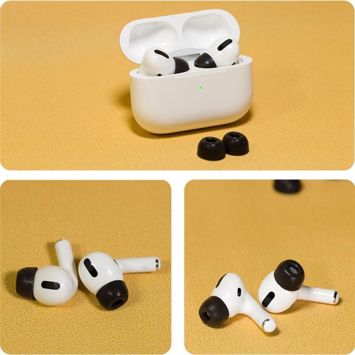 Bild 5, AHASTYLE AHASTYLE 3-PACK AirPods Pro 2/1 Öronpluggar Silikon Svart - Teknikhallen.se