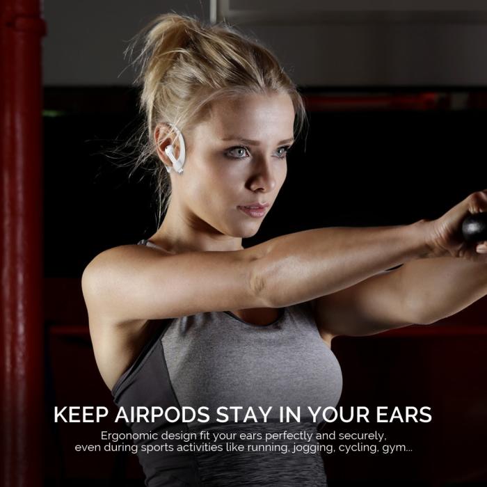 Bild 2, AHASTYLE AHASTYLE AirPods/AirPods Pro 2/1 Öronkrokar Vit - Teknikhallen.se