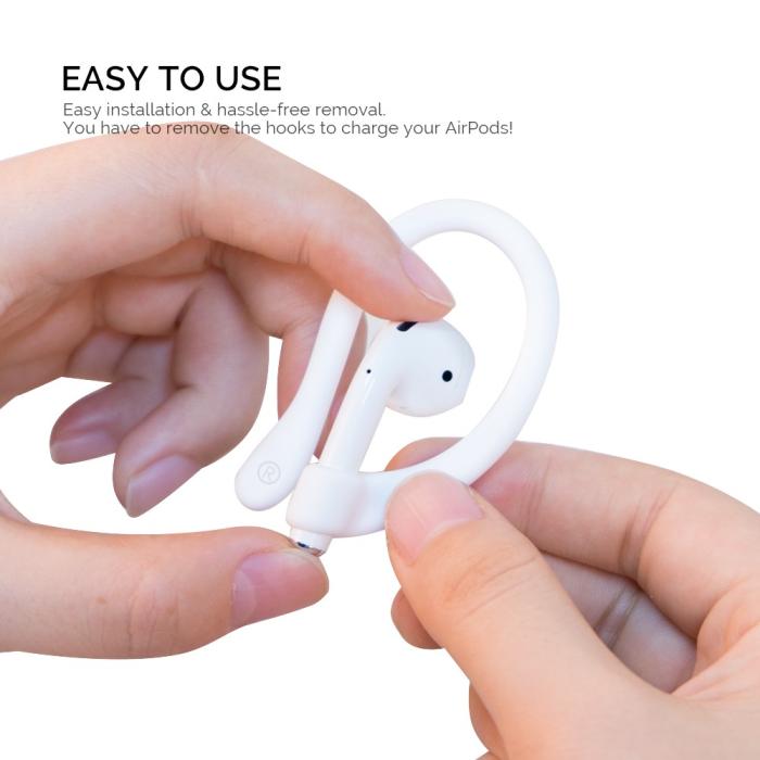 Bild 4, AHASTYLE AHASTYLE AirPods/AirPods Pro 2/1 Öronkrokar Vit - Teknikhallen.se