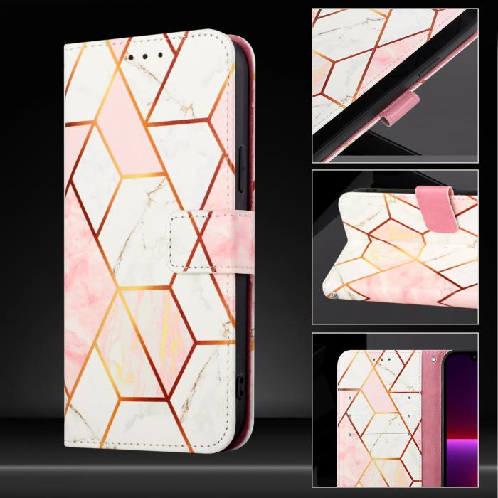 Bild 5,  Samsung Galaxy S26 Ultra Fodral Läder Marmor Rosa / Vit - Teknikhallen.se