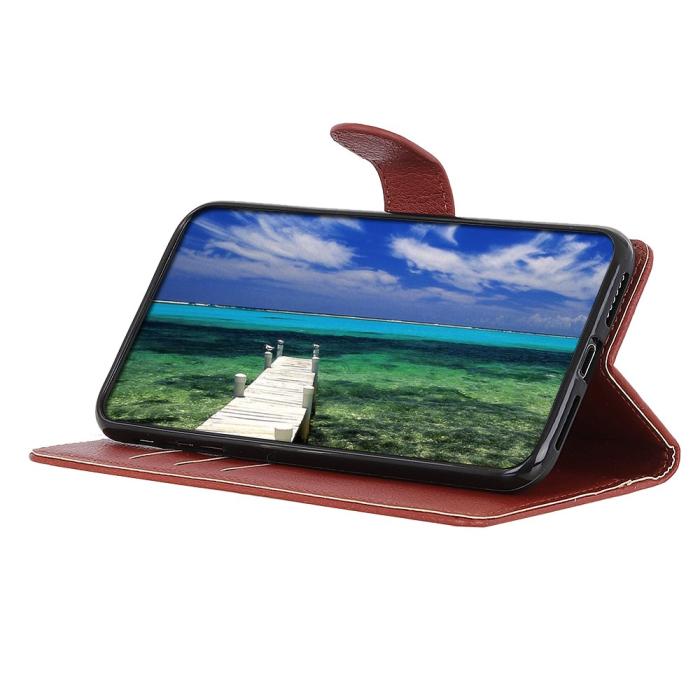Bild 3,  Samsung Galaxy S26 Ultra Fodral Litchi Läder Brun - Teknikhallen.se