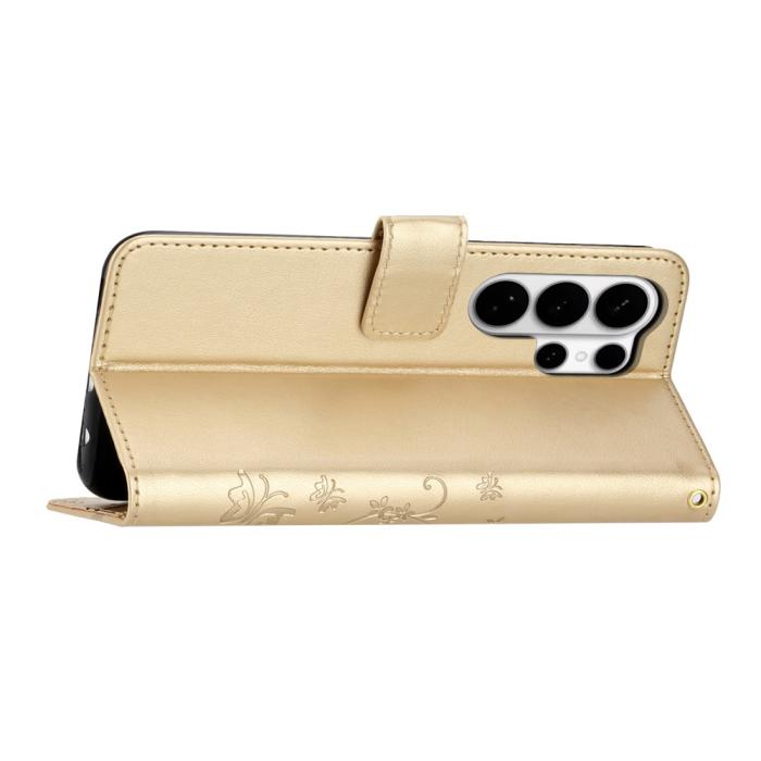 Bild 3,  Samsung Galaxy S26 Ultra Fodral Med Blommigt Tryck Guld - Teknikhallen.se