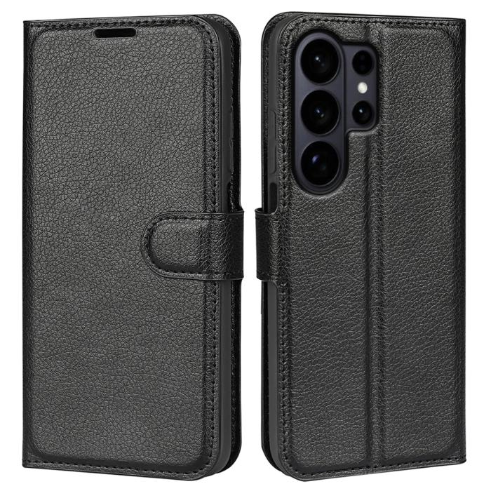 Bild 4,  Samsung Galaxy S26 Ultra Fodral Litchi Läder Svart - Teknikhallen.se