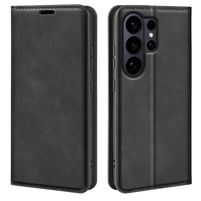 Bild 5,  Samsung Galaxy S26 Ultra Fodral Flip Skin Touch Läder Svart - Teknikhallen.se