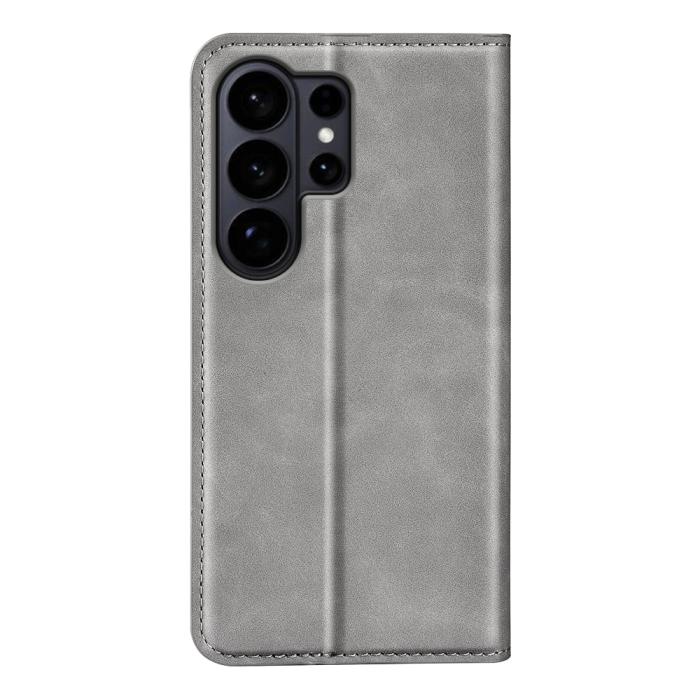 Bild 3,  Samsung Galaxy S26 Ultra Fodral Flip Skin Touch Läder Grå - Teknikhallen.se