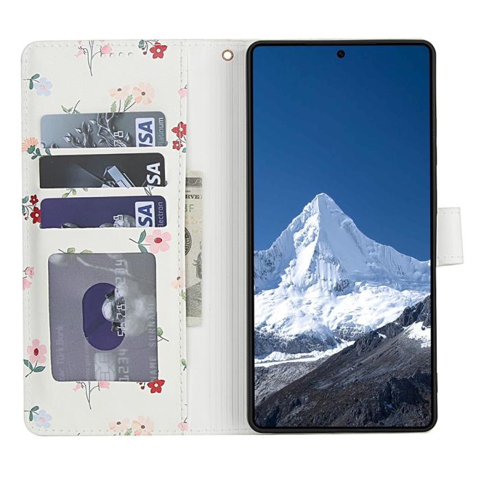 Bild 2,  Samsung Galaxy S26 Ultra Fodral Rhombus Läder Blommor Vit - Teknikhallen.se