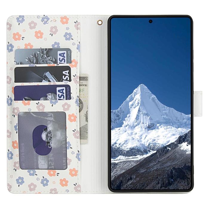 Bild 2,  Samsung Galaxy S26 Ultra Fodral Rhombus Läder Blommor Vit - Teknikhallen.se