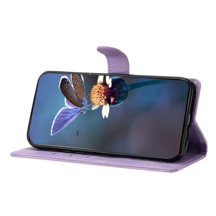 Bild 3,  Samsung Galaxy S26 Ultra Fodral Med Blommigt Tryck Läder Lila - Teknikhallen.se