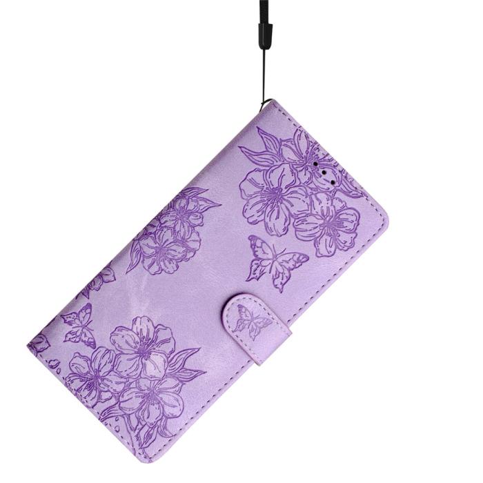 Bild 4,  Samsung Galaxy S26 Ultra Fodral Med Blommigt Tryck Läder Lila - Teknikhallen.se