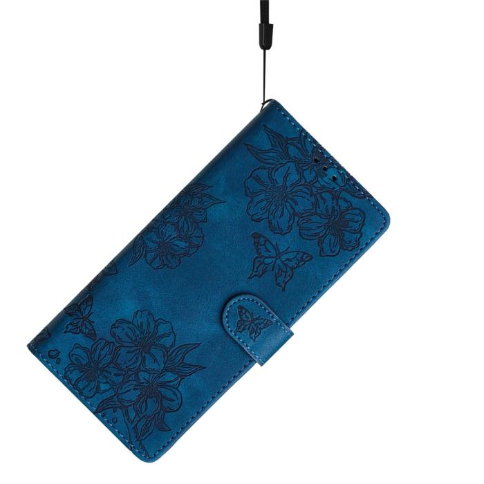 Bild 4,  Samsung Galaxy S26 Ultra Fodral Med Blommigt Tryck Läder Blå - Teknikhallen.se
