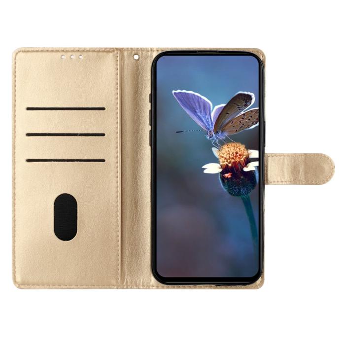 Bild 2,  Samsung Galaxy S26 Ultra Fodral Med Blommigt Tryck Läder Guld - Teknikhallen.se