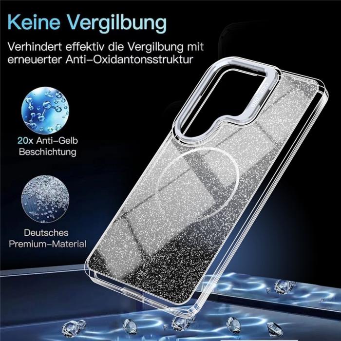 Bild 6,  Samsung Galaxy S26 Ultra Skal MagSafe Gradient Glitter Svart - Teknikhallen.se
