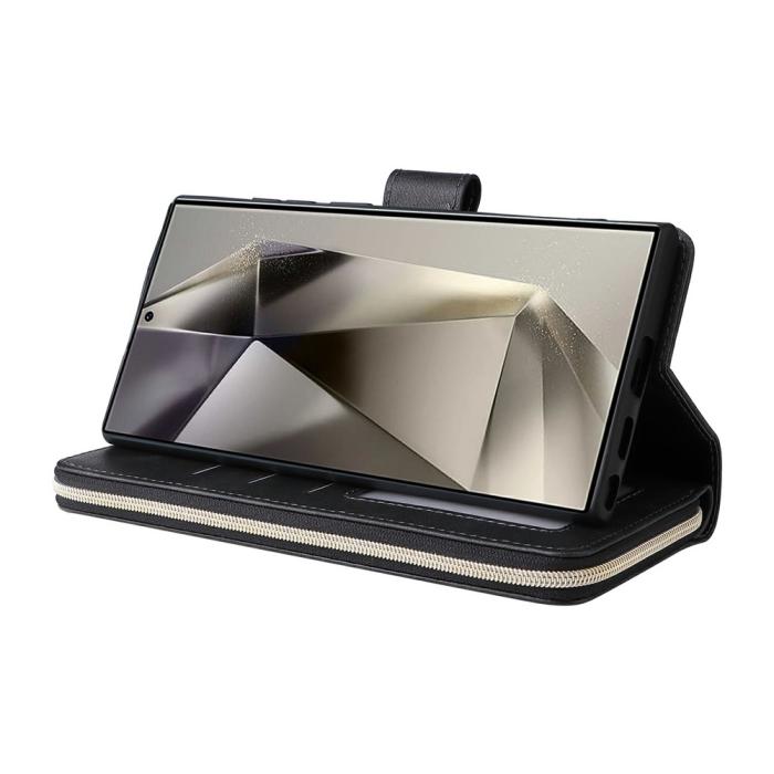 Bild 4,  Samsung Galaxy S26 Ultra Fodral Multifuntionellt Läder Svart - Teknikhallen.se