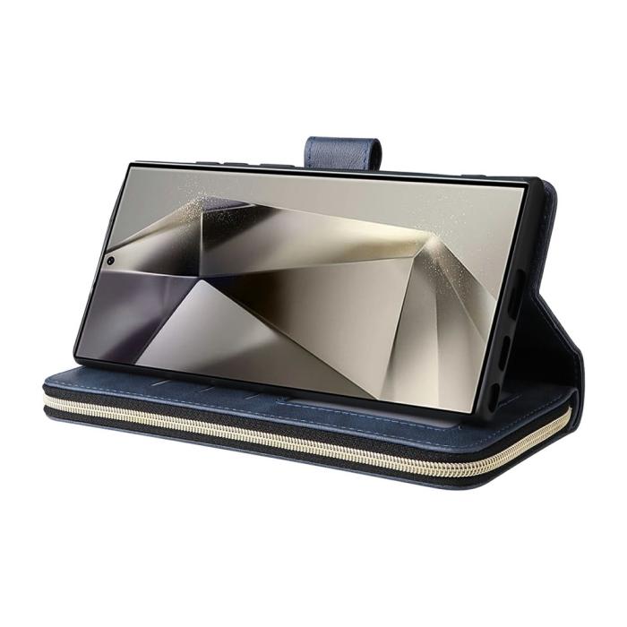 Bild 4,  Samsung Galaxy S26 Ultra Fodral Multifuntionellt Läder Blå - Teknikhallen.se