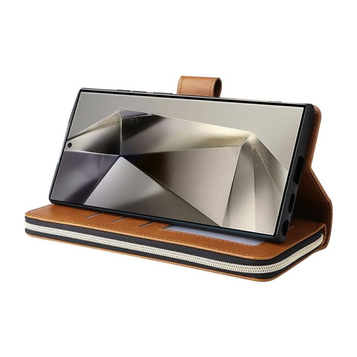 Bild 4,  Samsung Galaxy S26 Ultra Fodral Multifuntionellt Läder Brun - Teknikhallen.se