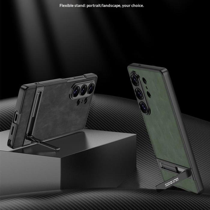 Bild 2, GKK GKK Samsung Galaxy S26 Ultra Skal Kickstand Läder Grå - Teknikhallen.se