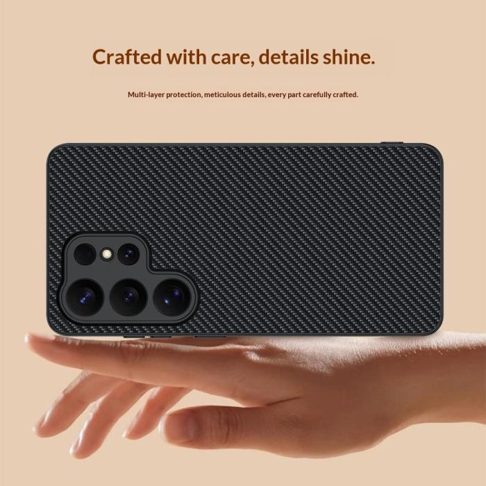 Bild 6,  Samsung Galaxy S26 Ultra Skal Läder Kolfiber Textur Svart - Teknikhallen.se