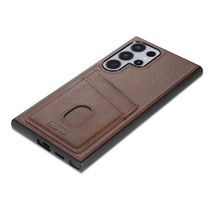 Bild 3, AZNS AZNS Samsung Galaxy S26 Ultra Skal Med Kortfack Läder Brun - Teknikhallen.se