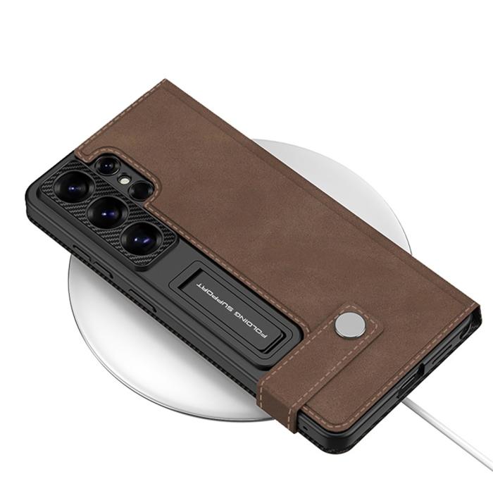 Bild 5, GKK GKK Samsung Galaxy S26 Ultra Fodral Kickstand Läder Brun - Teknikhallen.se